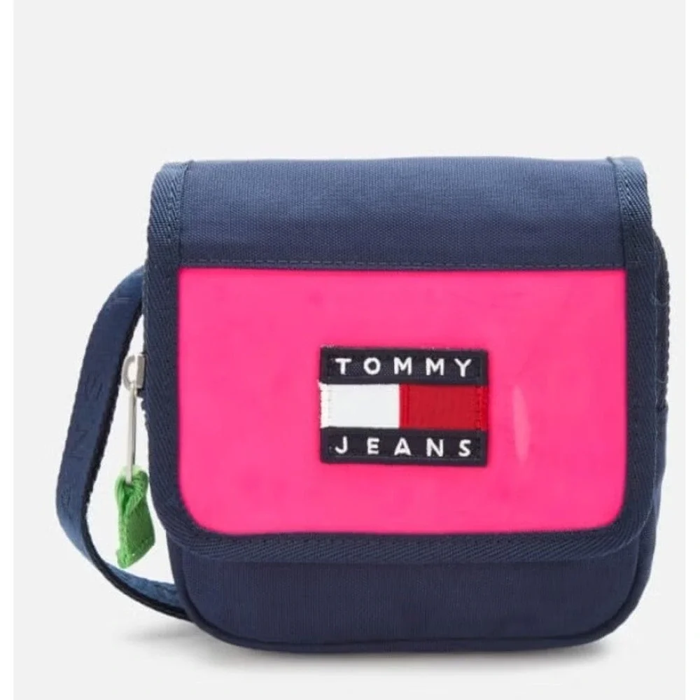 VtG TOMMY HILFIGER HERITAGE Crossbody Messenger BAG Pink Classic‎ Tommy Logo Y2K